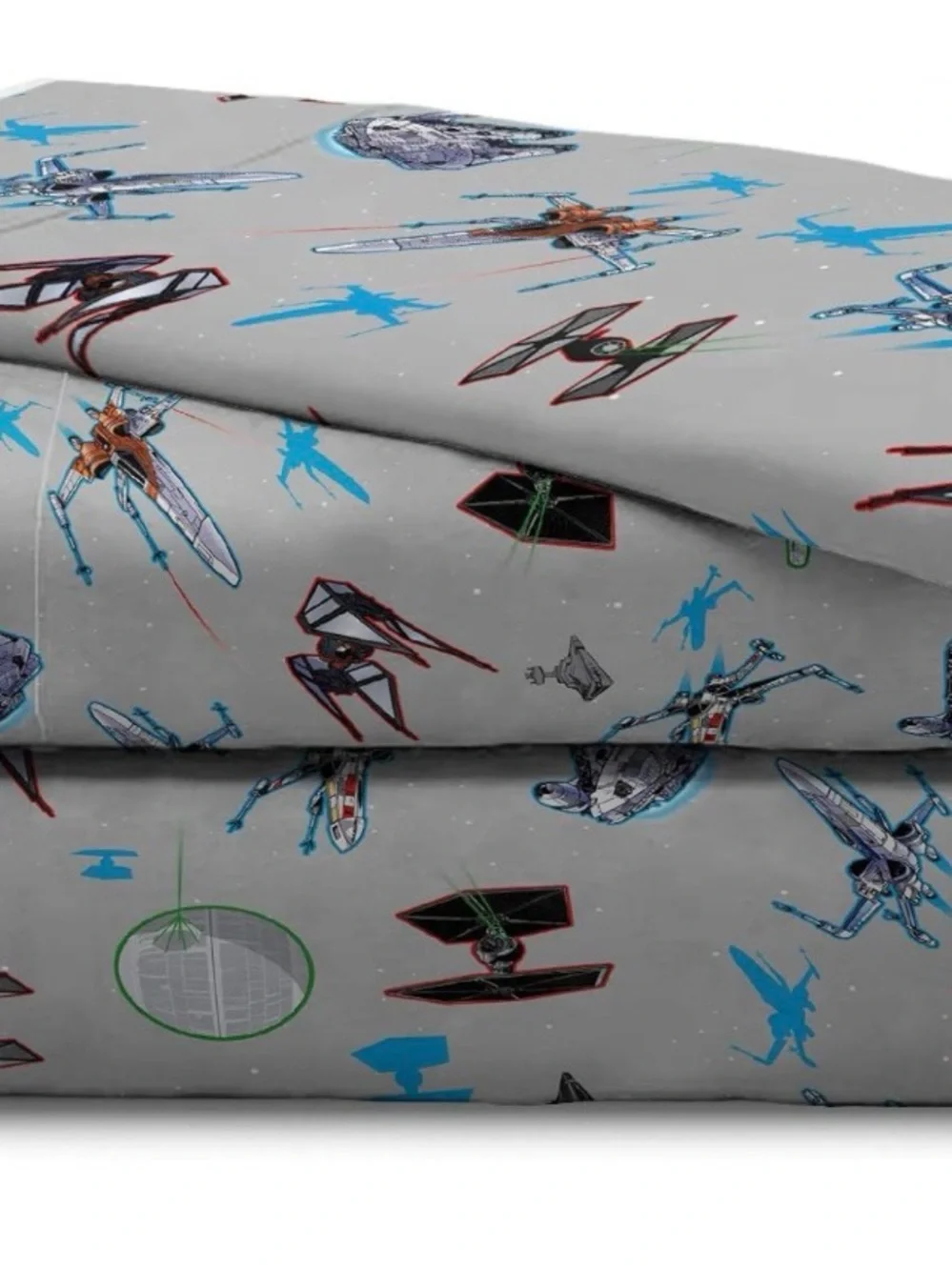 Star Wars Twin Sheet Set Gray Death Star TIE Fighter Slave I Bedding, All pieces